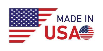 Proudly Made in the USA - American Flag Design. A bold graphic showcasing the Made in USA label. vector