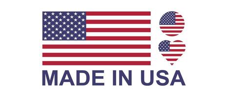 Proudly Displaying Made in the USA with American Flag Design. vector