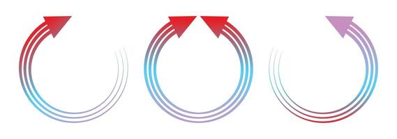 Circular Curved Arrows for Web Design or Presentations. Curved Arrow symbols Illustration. vector