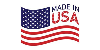 Proudly Displaying the Made in USA Flag Design. vector