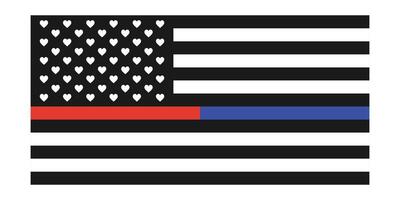American flag design with red and blue support stripes for first responders. vector