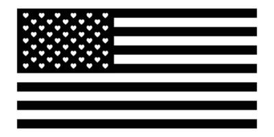 Patriotic US Flag with Heart Shaped Stars. Love Concept American Flag. vector