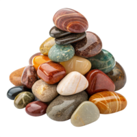 Pile of multicolored rocks isolated png