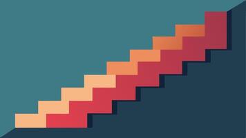 Escalation A staircase with an ascending gradient where each step represents increased use from occasional to frequent depicted with a gradient from light to dark colors.. vector