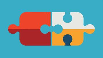 Complimentary Differences Two puzzle pieces fitting perfectly together symbolizing how differences can complement each other in a healthy relationship countered by mismatched. vector