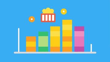 Inventory Optimization A stacked bar chart visualizing inventory levels of various products with an AI brain suggesting optimal stock levels based on customer behavior.. vector