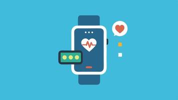 Fitness Tracker A smarch showing physical activity metrics like steps taken and heart rate with a small smartphone icon fading in the background encouraging physical activity over. vector