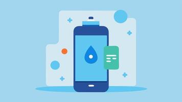 Hydration Reminders A image of a water bottle with a notification on a mobile screen reminding the user to drink water accompanied by animated droplets.. vector