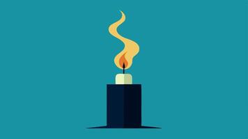 Burning Candle A candle burned down to the wick with smoke rising symbolizing the idea of burning at both ends and the consequences of overexertion.. vector