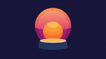 Mood Light Lamp A cozy lamp that changes colors based on desired mood settings. The illustration shows warm light emitting from a soft rounded base conveying tranquility and. vector