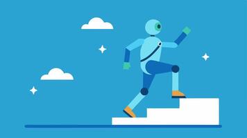 Motivational Support A the offering encouragement to a patient using an exoskeleton as they take their first steps with positive energy and a supportive atmosphere depicted.. vector