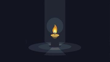 Candlelight in Darkness A candle illuminating a dark room filled with shadowy figures symbolizing hope and healing amidst trauma.. vector