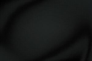 Dark Halftone Gradient Effect on Black Background. Smooth black and grey texture. Minimalistic design with subtle dotted effect and shadowed transitions. Perfect for branding, geometric posters vector