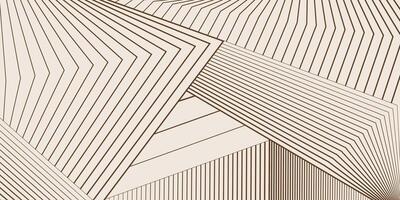 Architectural Geometric Line Art Pattern with Overlapping Linear Shapes on Beige Background. Abstract design with angular structures, precision lines, and symmetrical patterns. Ideal for modern wall vector