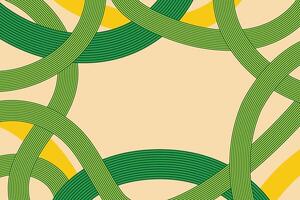 Green and Yellow Bold Wavy Lines Isolated on Soft Beige Background. Abstract colorful geometric background. Perfect for eco-friendly branding and organic designs vector
