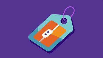 Augmented Price Tag A closeup of a product with an AR price tag hovering above it providing dynamic pricing promotions and product benefits when viewed through a smartphone.. vector