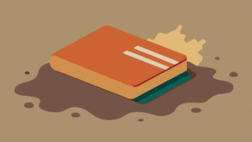 Library Card Dust A closeup of a neglected library card covered in dust lying atop an old closed book ing a lack of active users.. vector