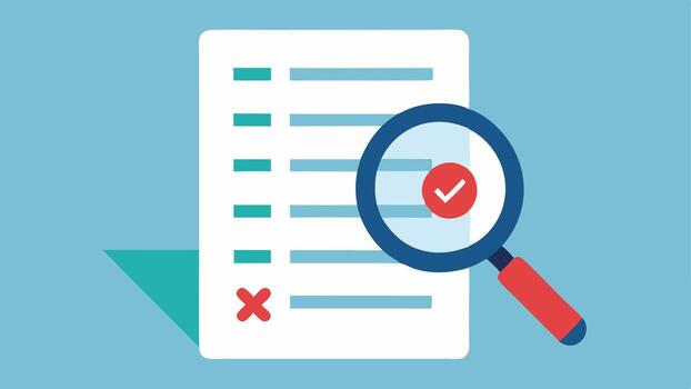 Magnifying Glass on Misinformation A large magnifying glass over a document filled with exaggerated or false claims about health showcasing the need for critical evaluation.. vector