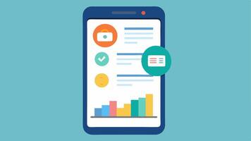 Budgeting App Features A smartphone screen displaying a budgeting application with sections for income tracking expense categorization and saving tips.. vector