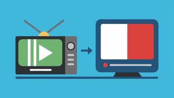 TV Screen Transition A classic CRT television screen fading into a modern flatscreen displaying the buffering icon symbolizing the shift from traditional TV to streaming.. vector
