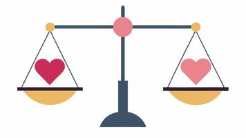 Balanced Scale A scale balancing two elements Giving and Receiving illustrating the importance of maintaining equilibrium in relationships through boundaries.. vector