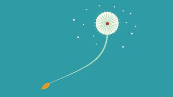 Dandelion in the Wind A dandelion blowing in the wind with seeds flying freely. This represents letting go of control and embracing the beauty in spontaneity.. vector