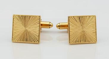 Elegant Gold Cufflinks with Sunburst Design Exquisite Men's Accessories for Formal Occasions photo