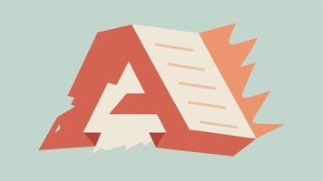 Cled Letter A cled piece of paper with faded writing signifying distorted memories like recalling only parts of the experience clearly.. vector