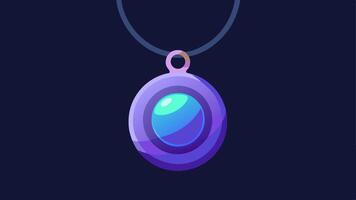 Mood Ring Necklace A unique pendant that changes shape and color in response to the wearers emotions with a glowing effect to indicate different feelings.. vector