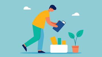 Digital Detox A scene depicting a person putting away their phone while reading a book or journaling symbolizing the need to disconnect from technology.. vector