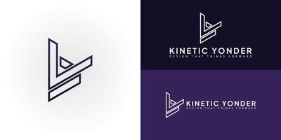 The modern and dynamic emblem, featuring the stylized initials KY, embodies the innovative spirit of a design and creative agency. The interconnected geometric lines create an abstract mark. vector