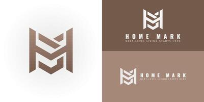 The geometric emblem skillfully integrates the initials HM into a cohesive and stable structure. Tailored for the Real Estate and Construction sectors, the logo signifies stability and foundation vector