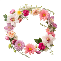 Floral wreath a delicate circle of colorful blooms isolated png