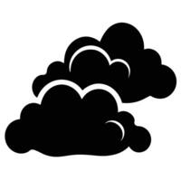 Two Cumulus Clouds In Simple Black And White vector