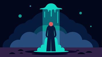Cleansing Water A figure standing under a waterfall washing away dark colors and emerging with vibrant hues illustrating purification through selfforgiveness.. vector