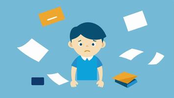 Torn Education Papers Torn education materials ter around a child laborer working in a workshop emphasizing the neglect of their right to education.. vector