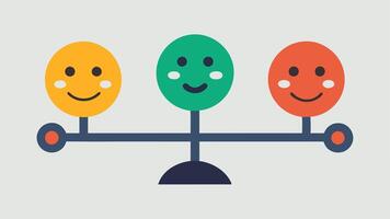 Emotion Scale A simple scale with different emotions on either side showing the balance needed to manage ones feelings effectively.. vector