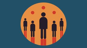 Empty Circle A circle made of small figures standing together with one figure outside the circle emphasizing exclusion and the pain of being left out.. vector