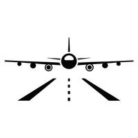 Airplane On Runway Icon Illustration Graphic Design Element vector
