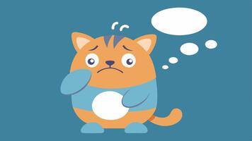 Expressive Animal A cartoonish animal such as a cat or dog is shown with big expressive eyes rolling up in annoyance one paw pressed firmly against its forehead in a classic. vector