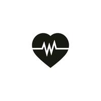 A simplistic heart icon displays a pulse vector