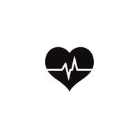 heart icon displays a pulse shape vector