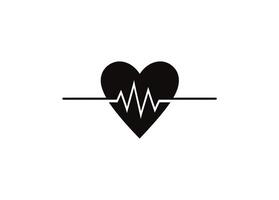 A simplistic heart icon displays a pulse shape vector