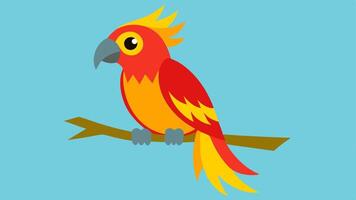 Gesturing Parrot The parrot is depicted midsquawk with wings slightly raised as if its expressing annoyance. One eye is narrowed and the beak is open as if issuing a frustrated. vector