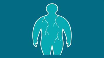 Crumbling Body An outline of a body that appears to be breaking apart or crumbling visualizing how chronic loneliness can affect physical health.. vector