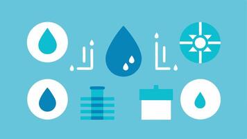 Infographic Elements Simple icons ing statistics about water usage rainfall and drought frequency designed to educate ers about the importance of water conservation.. vector