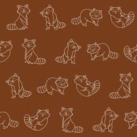 Outline Raccoon Seamless Pattern Background for Print Fabric Surface Fashion Wrapping vector