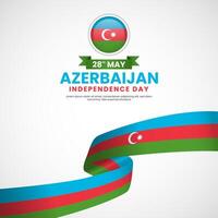 Azerbaijan independence day square banner background with realistic 3D National flag vector