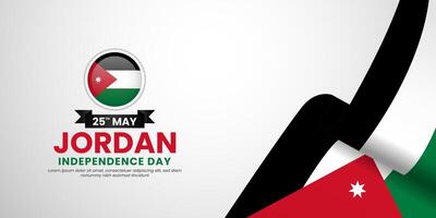 Jordan independence day background 25th of May design element with realistic waving flag vector