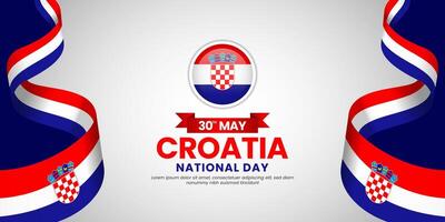 Croatia independence day banner 30th of May design element with realistic waving flag vector